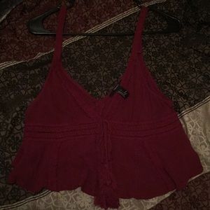 Burgundy crop top from forever21